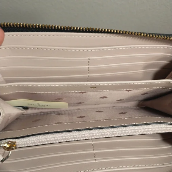 Kate Spade New York Laurel Way Neda Saffiano Leather Zip Around Wallet Tan - Picture 5 of 13